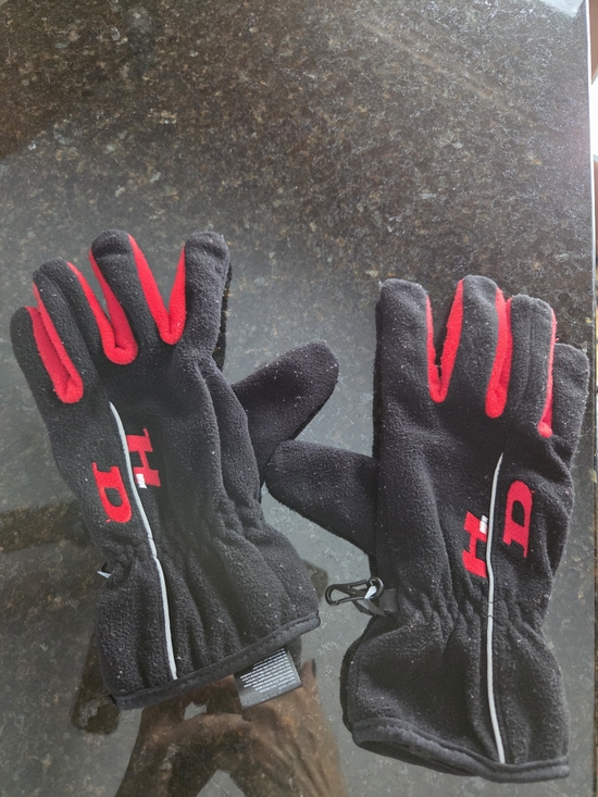 Harley-Davidson Accessories - Harley-Davidson Black and Red Women's Fleece Gloves